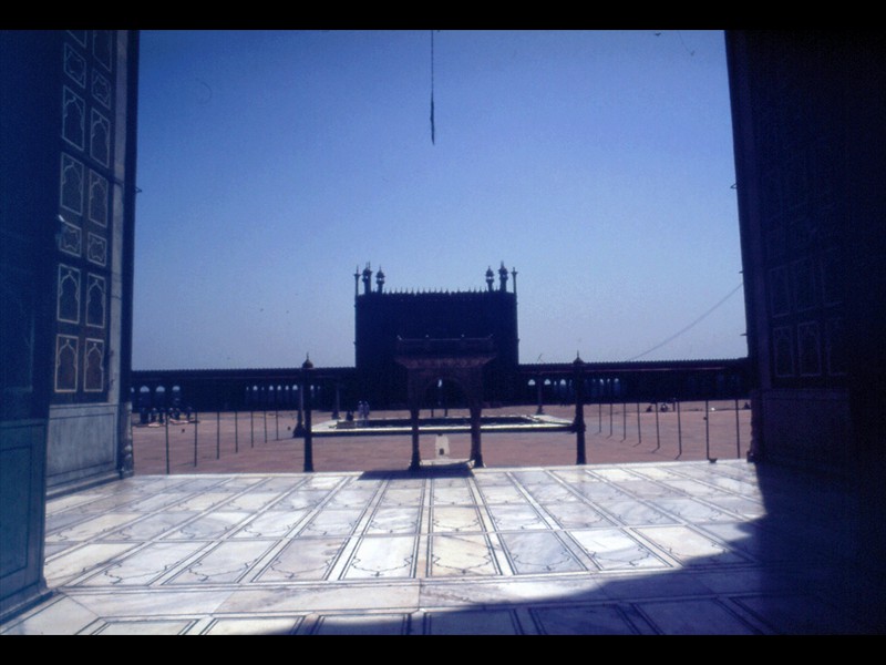 Jama Masjid - Vista della corte dall’interno del Mihrab